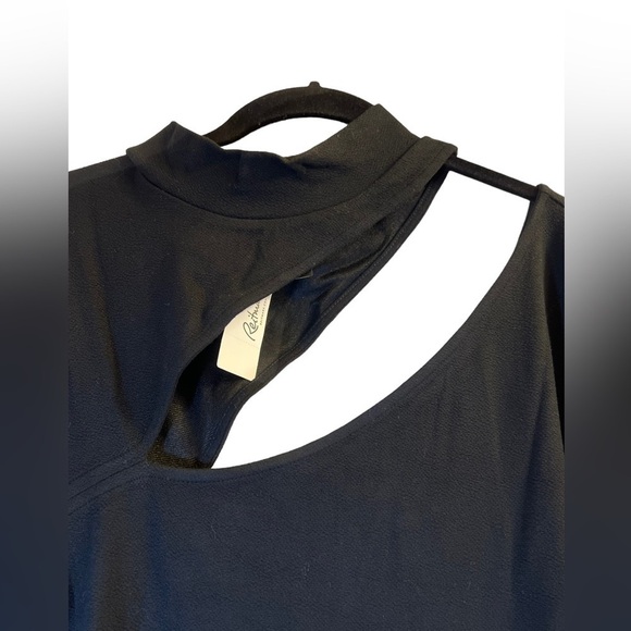 Reitmans Women's Dress XXL Black Bodycon Asymmetrical Cutout Long Sleeve Fitted - Picture 4 of 15